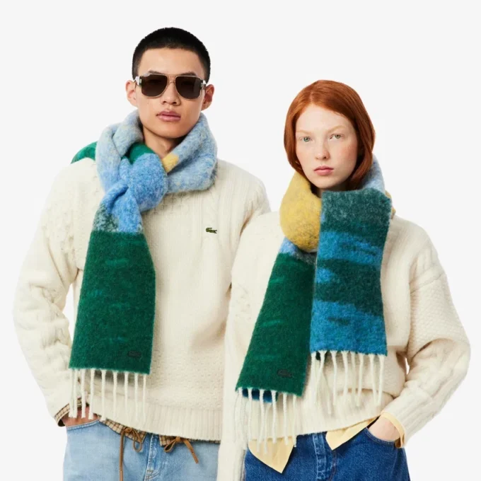 Unisex-Schal aus Alpakawolle mit Landschaftsmotiv Unisex-Schal aus Alpakawolle mit Landschaftsmotiv