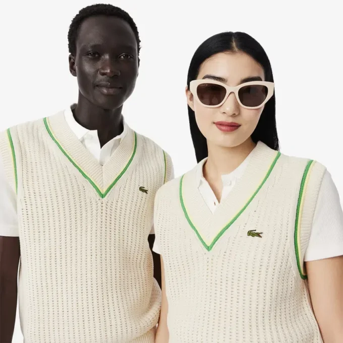 Unisex-Strickweste mit Häkeloptik Unisex-Strickweste mit Häkeloptik