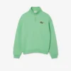 Unisex-Sweatshirt mit halbem Reißverschluss, lockerer Passform und Emblem-Akzent Unisex-Sweatshirt mit halbem Reißverschluss, lockerer Passform und Emblem-Akzent