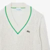 Unisex-Tennispullover mit V-Ausschnitt und Streifenmuster Unisex-Tennispullover mit V-Ausschnitt und Streifenmuster