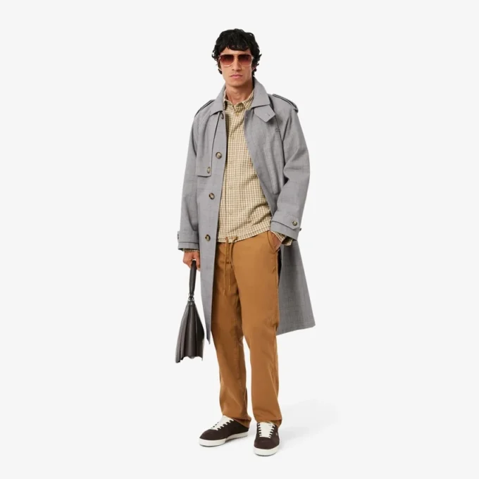 Wasserabweisender karierter Trenchcoat für Herren Wasserabweisender karierter Trenchcoat für Herren