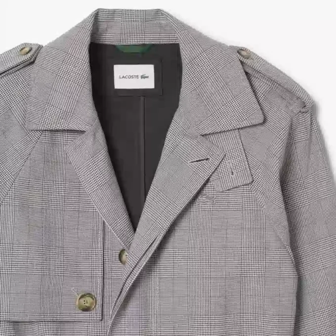 Wasserabweisender karierter Trenchcoat für Herren Wasserabweisender karierter Trenchcoat für Herren